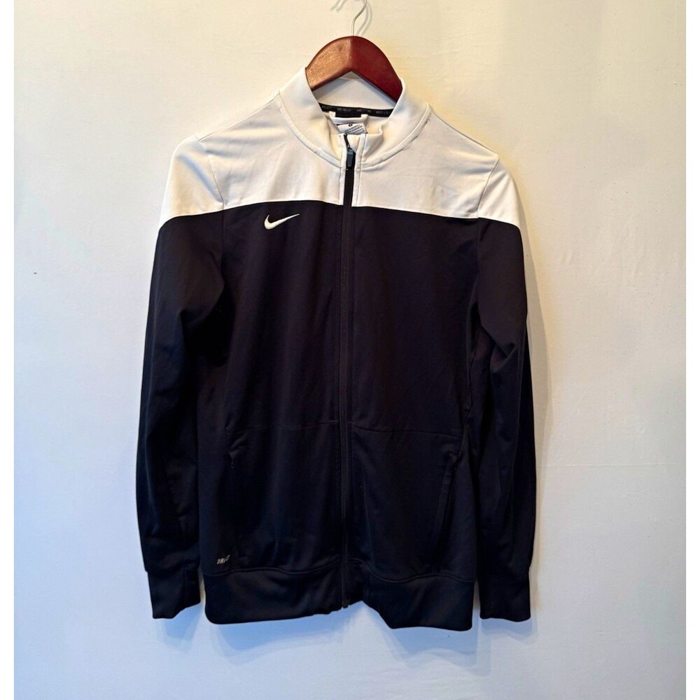 Nike Dri-FIT Track Jacket Black/White Colorblock Full Zip Pockets Men’s L